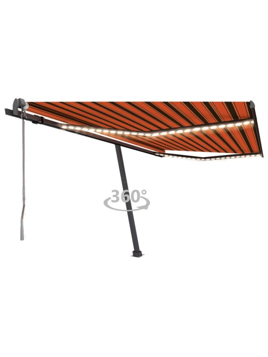 Automatická markýza LED a senzor větru 400x300 cm oranžovohnědá