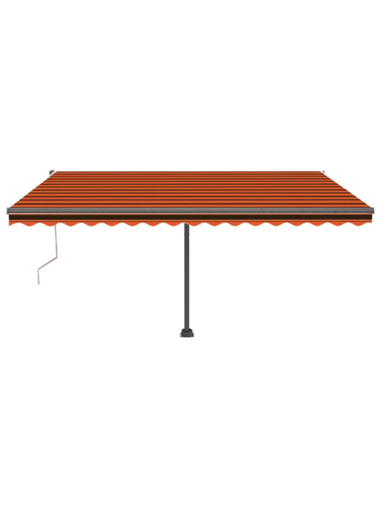 Automatická markýza LED a senzor větru 400x300 cm oranžovohnědá