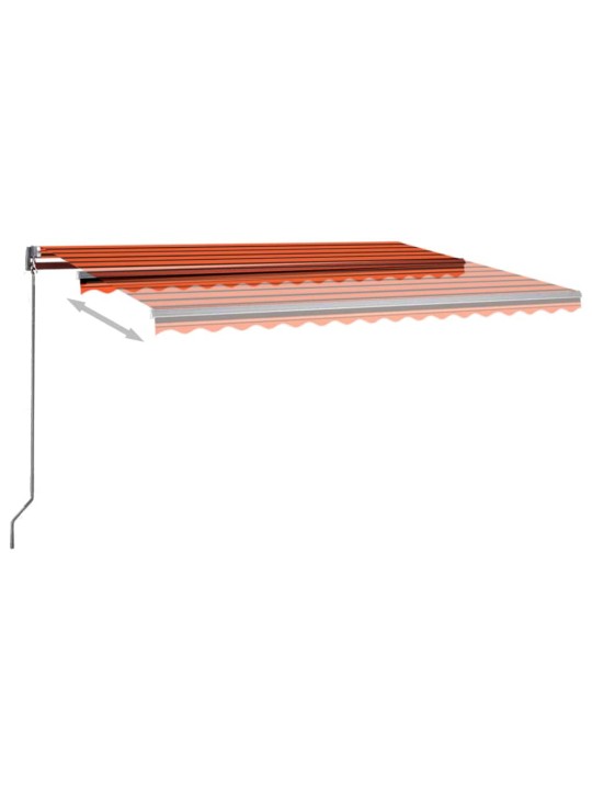 Automatická markýza LED a senzor větru 400x300 cm oranžovohnědá
