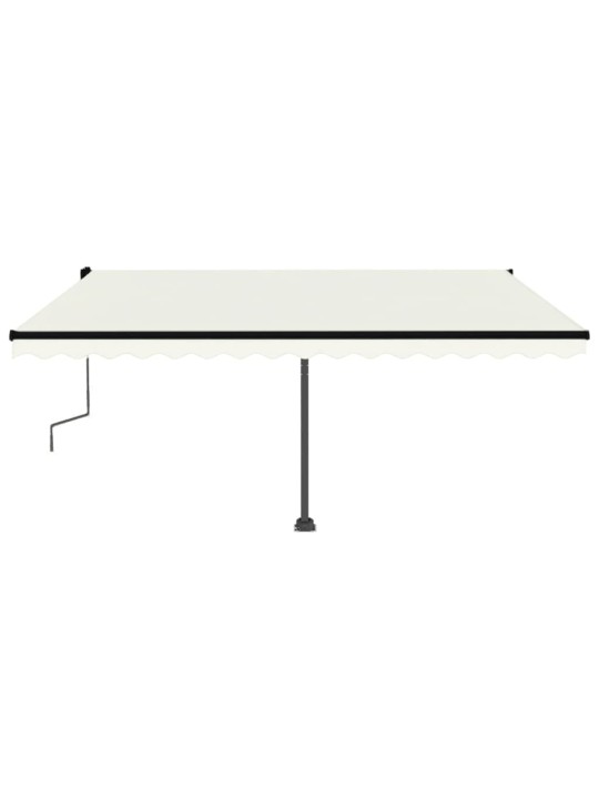 Volně stojící ručně zatahovací markýza 450 x 300 cm krémová