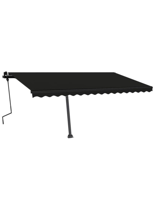 Volně stojící ručně zatahovací markýza 450 x 300 cm antracitová