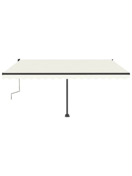 Ručně zatahovací markýza s LED světlem 450 x 300 cm krémová