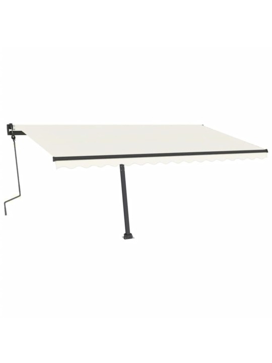 Ručně zatahovací markýza s LED světlem 450 x 300 cm krémová