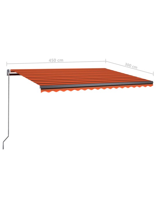 Volně stojící automatická markýza 450 x 300 cm oranžová/hnědá
