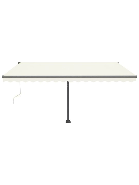 Automatická markýza LED a senzor větru 450 x 300 cm krémová