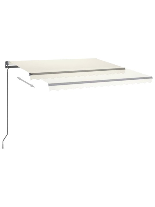 Automatická markýza LED a senzor větru 450 x 300 cm krémová