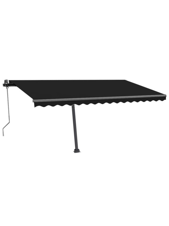 Automatická markýza LED a senzor větru 450 x 300 cm antracitová