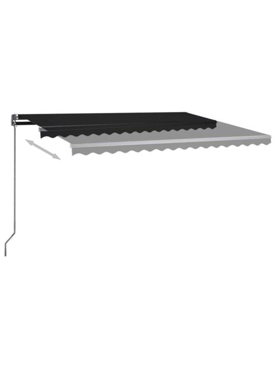 Automatická markýza LED a senzor větru 450 x 300 cm antracitová