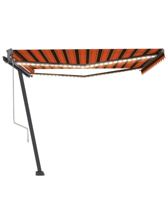 Automatická markýza LED a senzor větru 450x300 cm oranžovohnědá