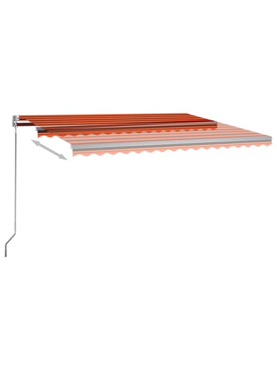 Automatická markýza LED a senzor větru 450x300 cm oranžovohnědá