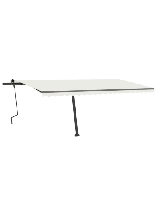 Volně stojící ručně zatahovací markýza 500 x 300 cm krémová