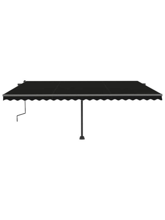 Volně stojící ručně zatahovací markýza 500 x 300 cm antracitová