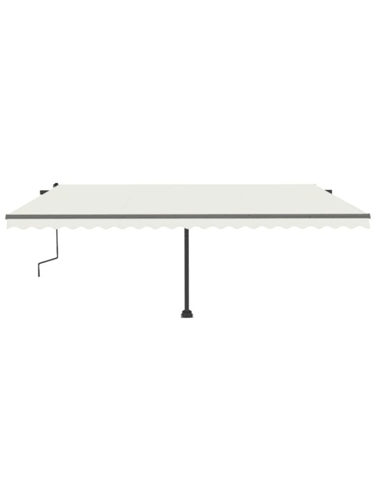 Ručně zatahovací markýza s LED světlem 500 x 300 cm krémová