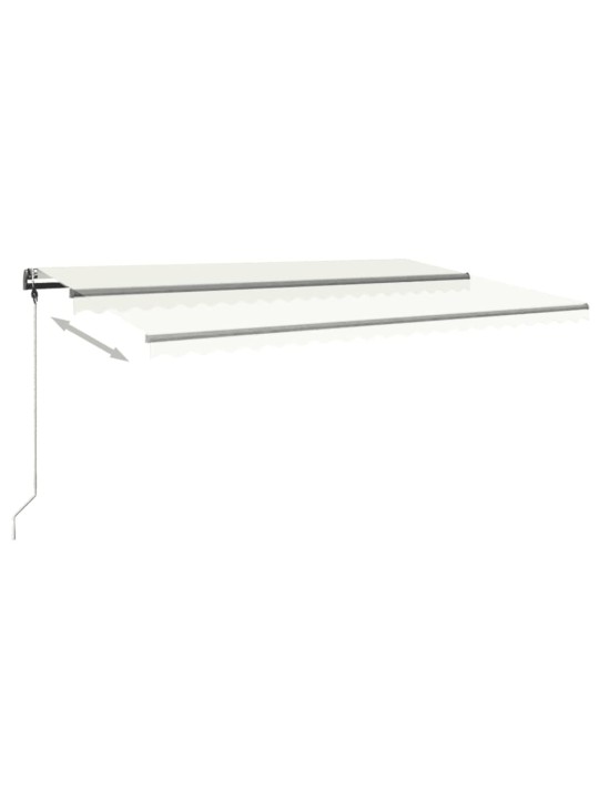 Ručně zatahovací markýza s LED světlem 500 x 300 cm krémová