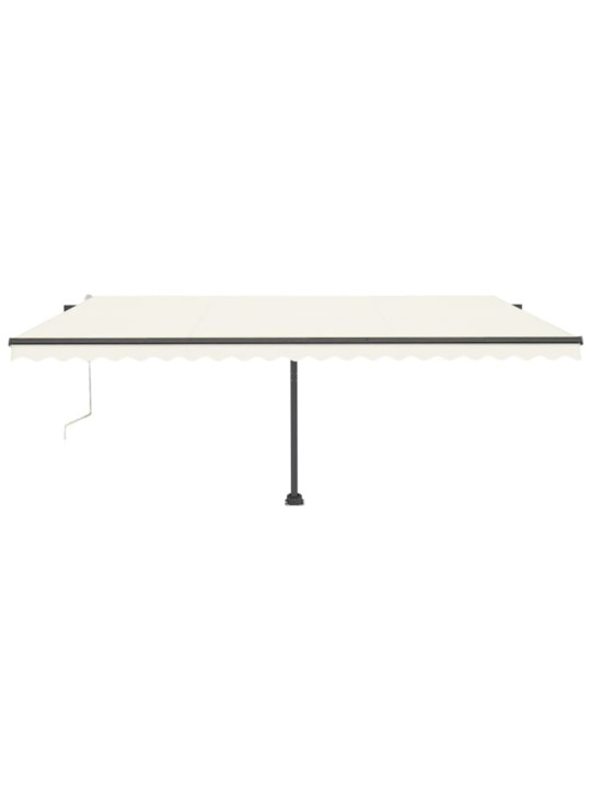 Automatická markýza LED a senzor větru 500 x 300 cm krémová