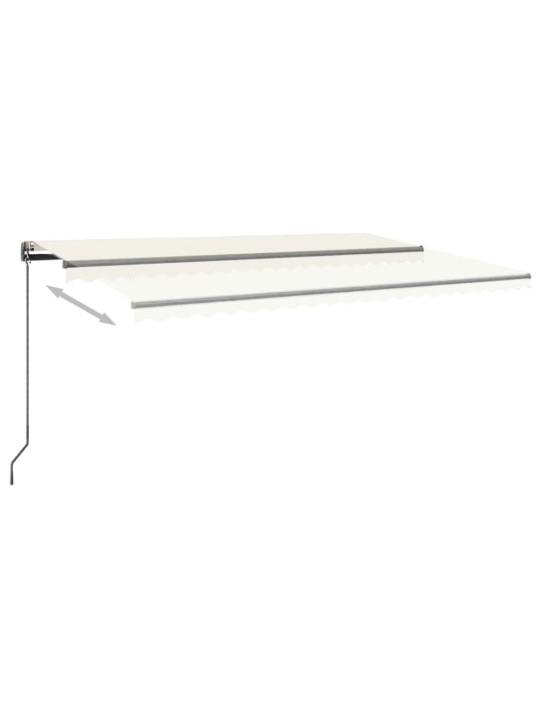 Automatická markýza LED a senzor větru 500 x 300 cm krémová