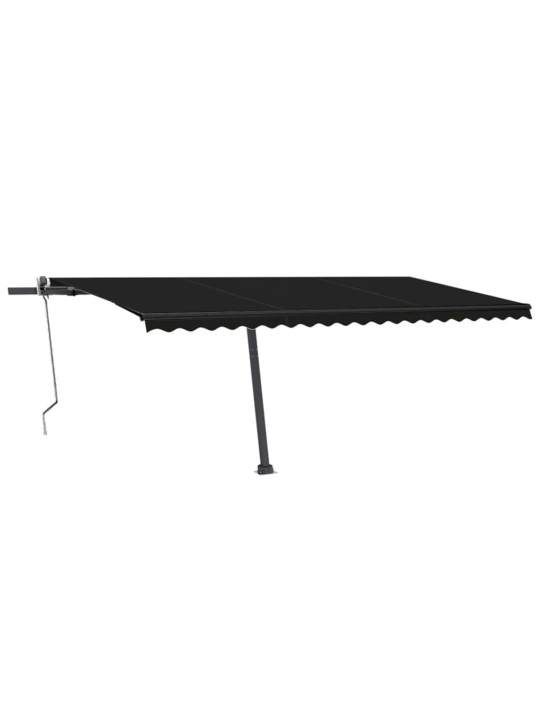 Automatická markýza LED a senzor větru 500 x 300 cm antracitová