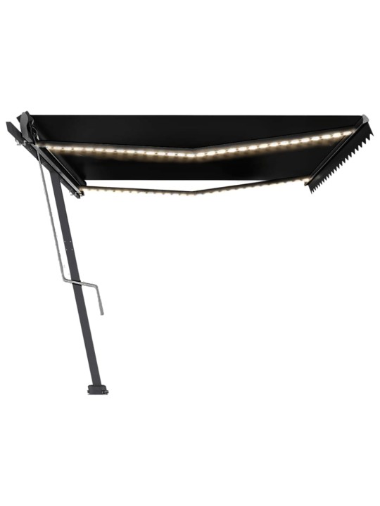 Automatická markýza LED a senzor větru 500 x 300 cm antracitová