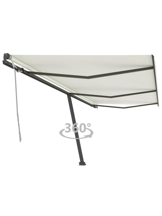 Volně stojící ručně zatahovací markýza 600 x 300 cm krémová