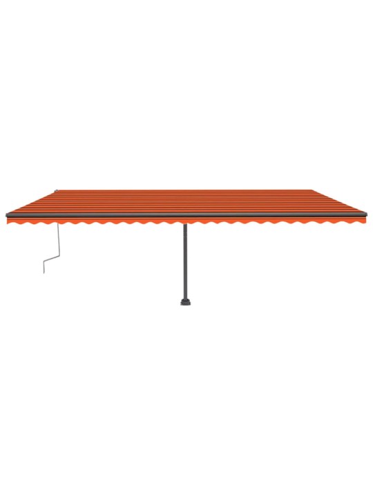 Volně stojící ručně zatahovací markýza 600x300 cm oranžovohnědá