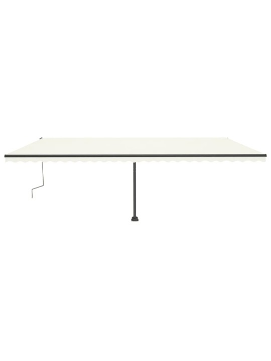 Ručně zatahovací markýza s LED světlem 600 x 300 cm krémová