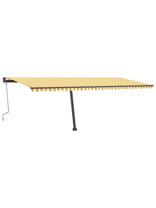 Ručně zatahovací markýza s LED světlem 600 x 300 cm žlutobílá