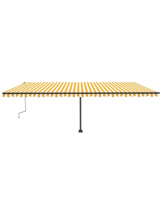 Ručně zatahovací markýza s LED světlem 600 x 300 cm žlutobílá