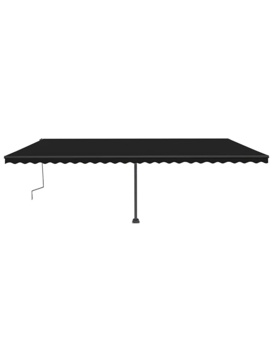 Ručně zatahovací markýza s LED světlem 600 x 300 cm antracitová
