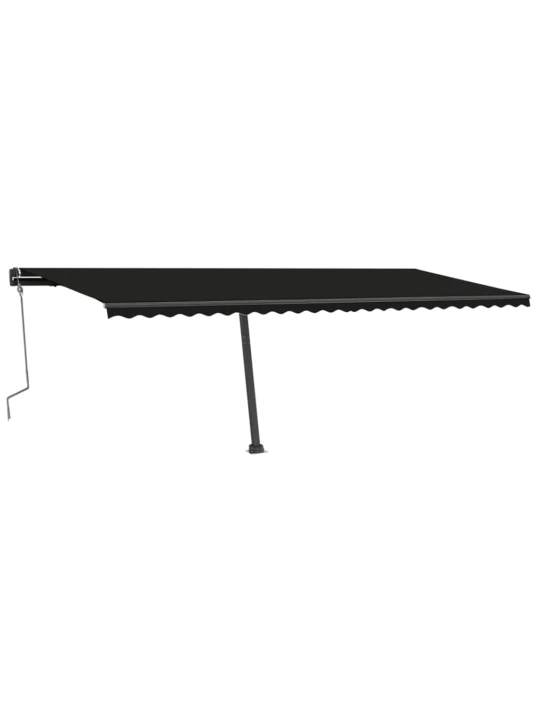 Ručně zatahovací markýza s LED světlem 600 x 300 cm antracitová