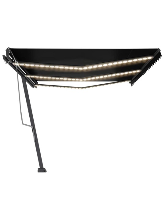 Ručně zatahovací markýza s LED světlem 600 x 300 cm antracitová