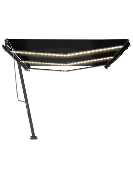 Ručně zatahovací markýza s LED světlem 600 x 300 cm antracitová