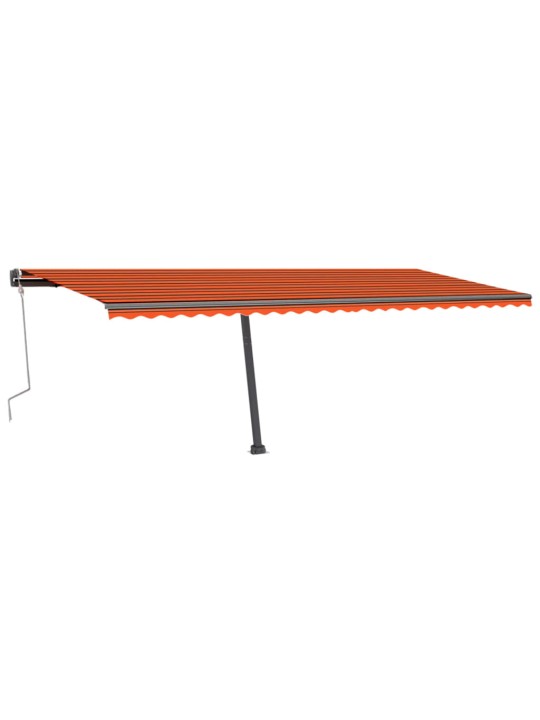 Ručně zatahovací markýza s LED světlem 600x300 cm oranžovohnědá