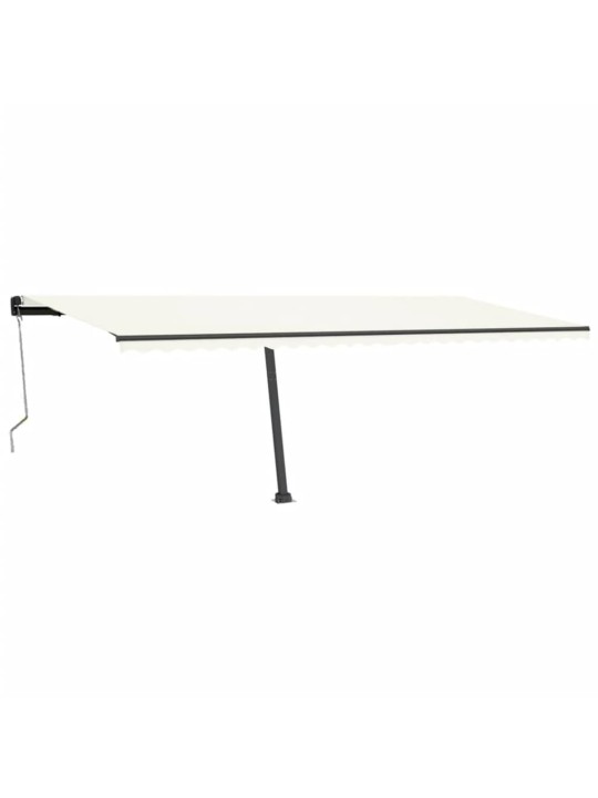 Automatická markýza LED a senzor větru 600 x 300 cm krémová