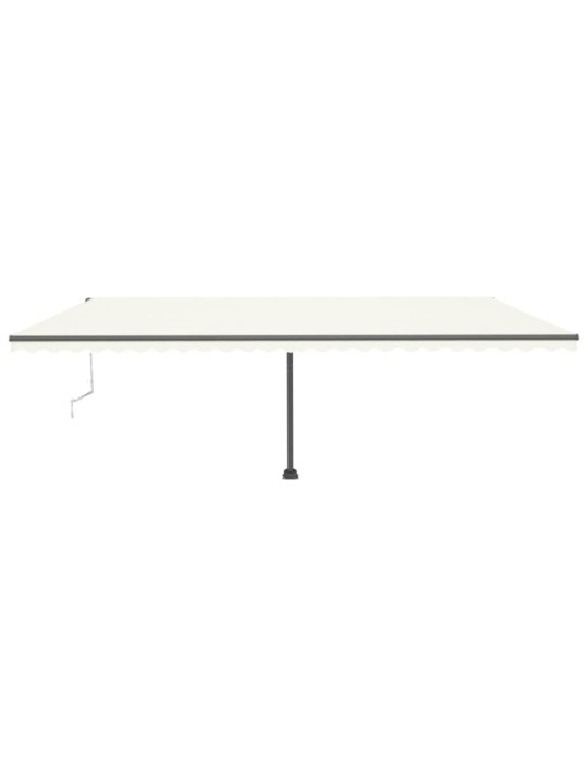 Automatická markýza LED a senzor větru 600 x 300 cm krémová