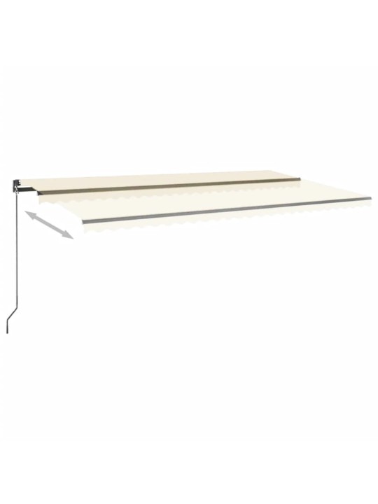 Automatická markýza LED a senzor větru 600 x 300 cm krémová