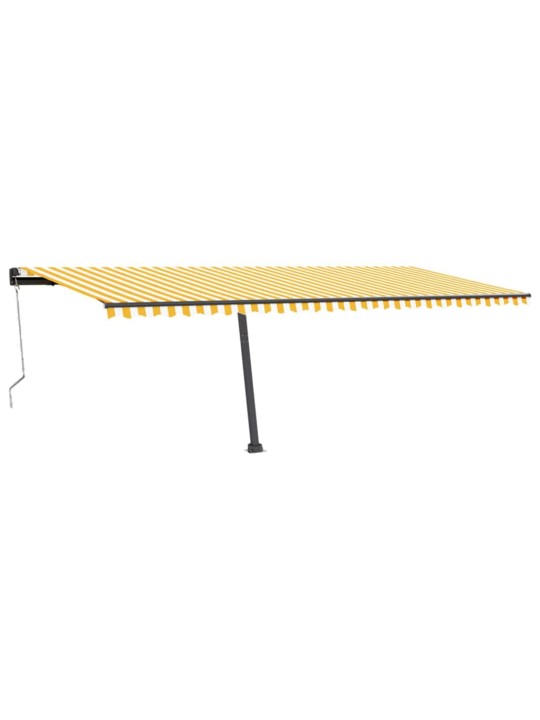 Automatická markýza LED a senzor větru 600 x 300 cm žlutobílá