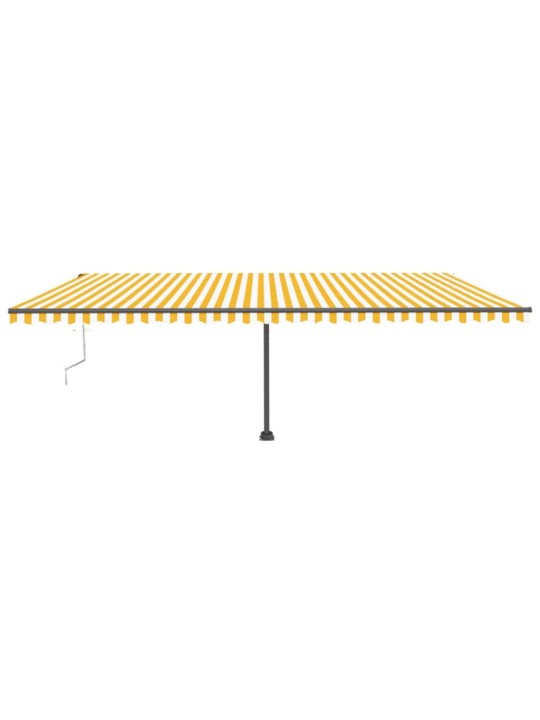 Automatická markýza LED a senzor větru 600 x 300 cm žlutobílá