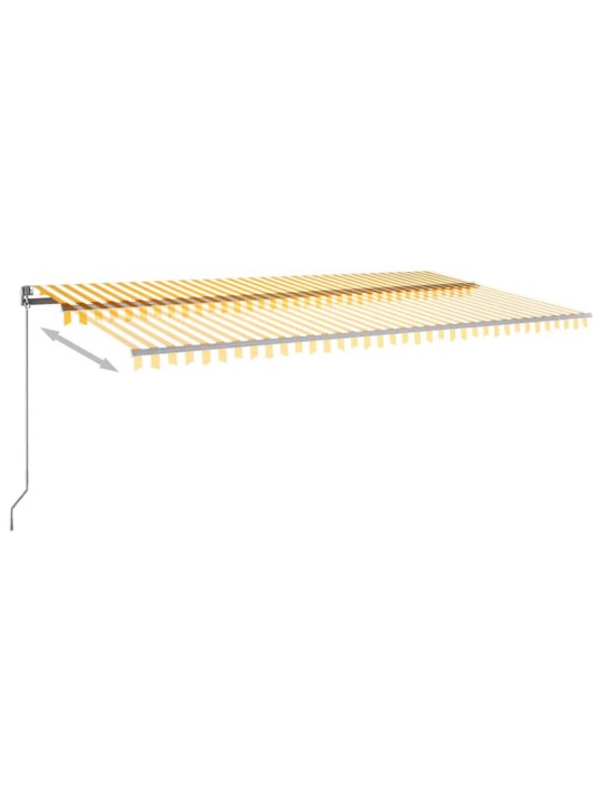 Automatická markýza LED a senzor větru 600 x 300 cm žlutobílá
