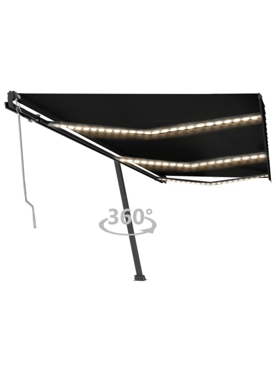 Automatická markýza LED a senzor větru 600 x 300 cm antracitová