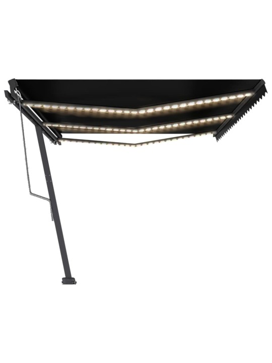 Automatická markýza LED a senzor větru 600 x 300 cm antracitová