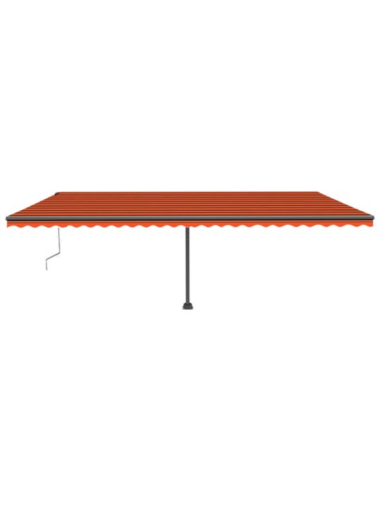 Automatická markýza LED a senzor větru 600x300 cm oranžovohnědá
