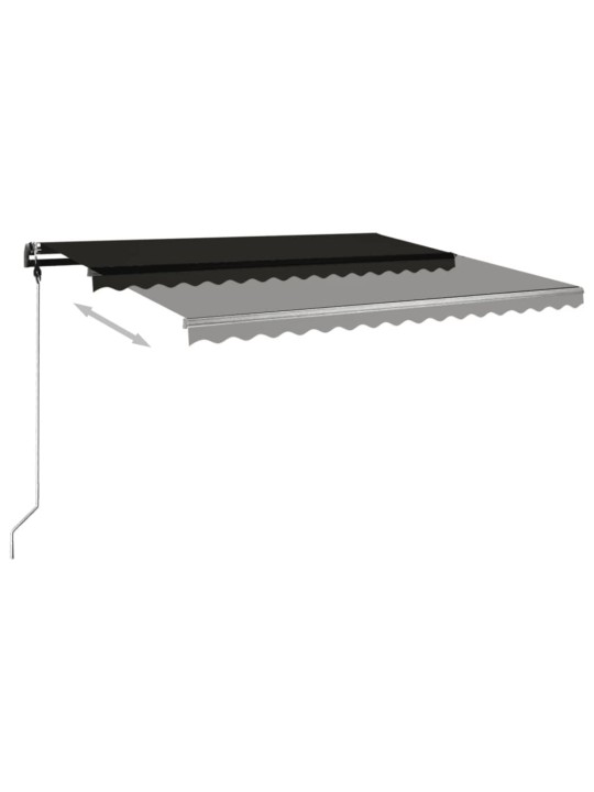 Volně stojící ručně zatahovací markýza 400 x 350 cm antracitová