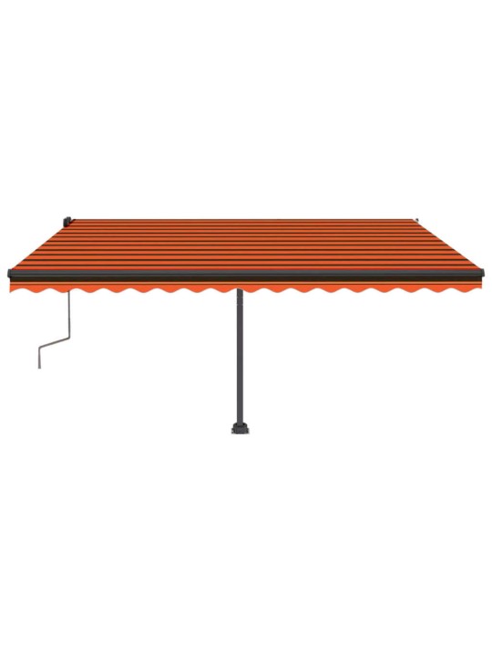 Volně stojící ručně zatahovací markýza 400x350 cm oranžovohnědá