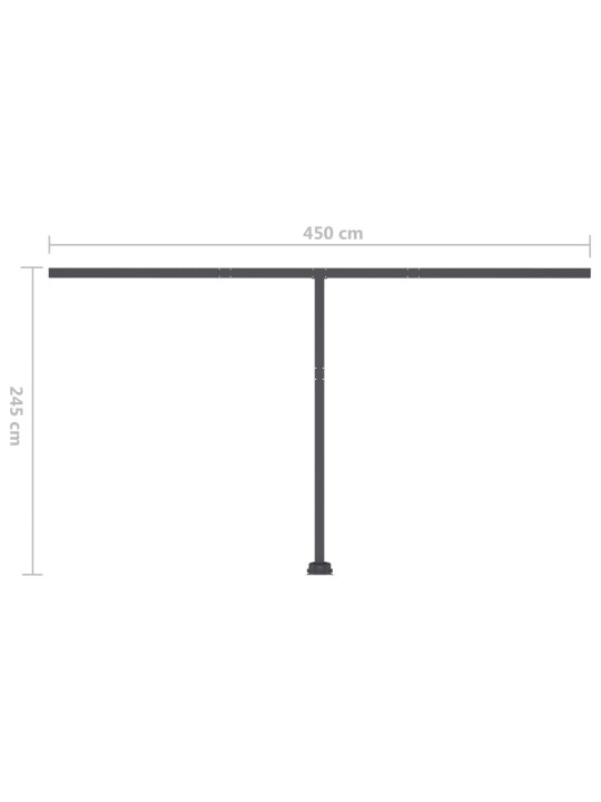 Ručně zatahovací markýza s LED světlem 400 x 350 cm modrobílá