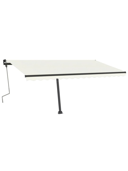 Ručně zatahovací markýza s LED světlem 400 x 350 cm krémová
