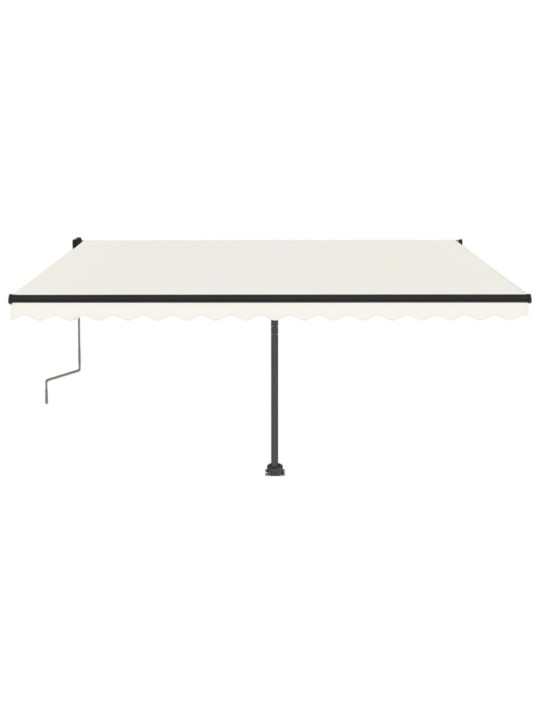 Ručně zatahovací markýza s LED světlem 400 x 350 cm krémová