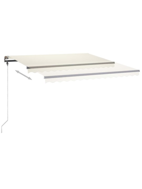 Ručně zatahovací markýza s LED světlem 400 x 350 cm krémová