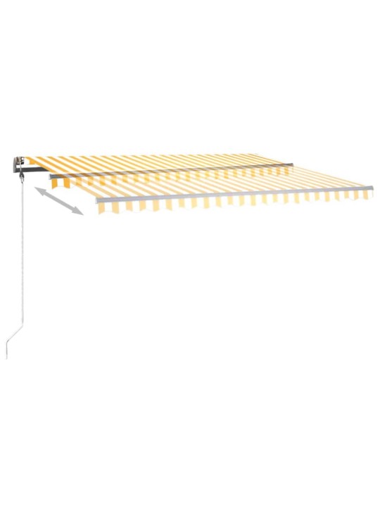 Ručně zatahovací markýza s LED světlem 400 x 350 cm žlutobílá