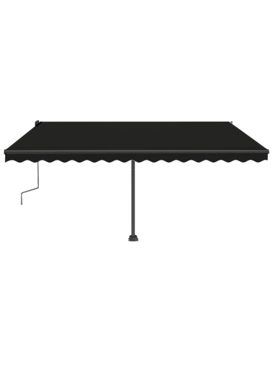 Ručně zatahovací markýza s LED světlem 400 x 350 cm antracitová