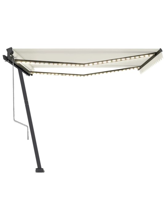 Automatická markýza LED a senzor větru 400x350 cm krémová
